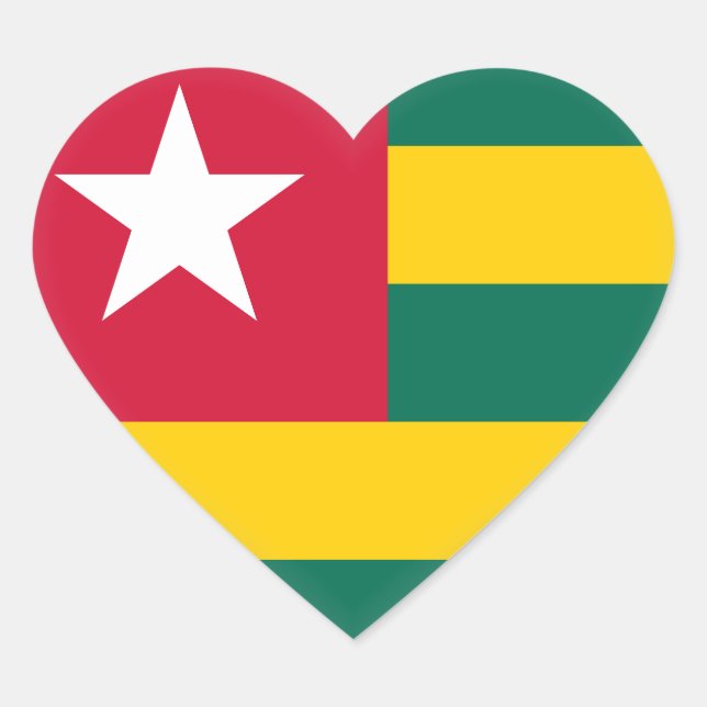 Adesivo Coração Sinalizador Togo (Frente)