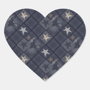 Adesivo Coração Sistema azul