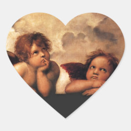 Adesivo Coração Sistine Madonna 2 Angels por Raphael