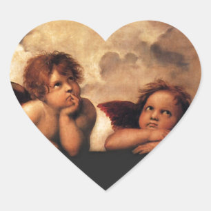 Adesivo Coração Sistine Madonna 2 Angels por Raphael