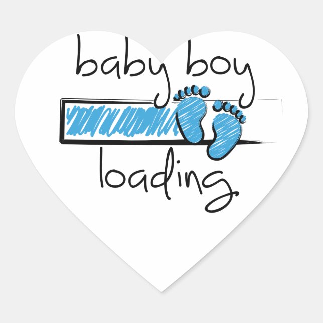 Adesivo Coração Slogan baby boy is loading. baby jongen opkomst (Frente)