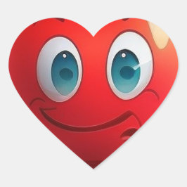 Adesivo Coração Smiling Red Heart Sticker