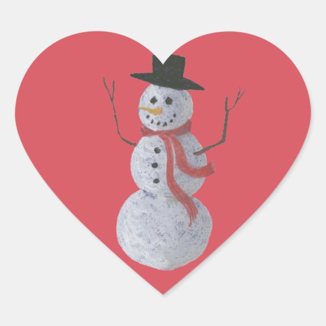 Adesivo Coração Snowman (Frente)