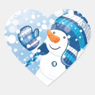 Adesivo Coração Snowman