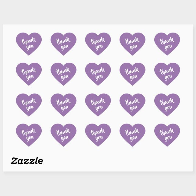 Adesivo Coração Soft Muted Lavender Thank You Heart Sticker (Folha)