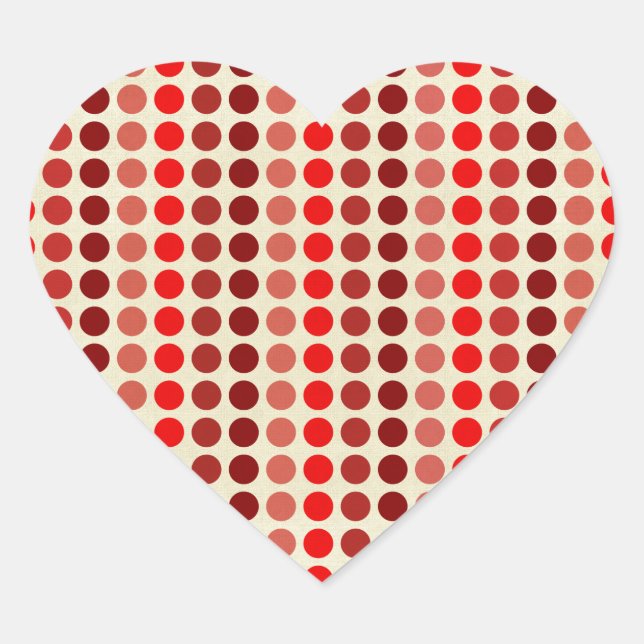 Adesivo Coração Sombras das Bolinhas Vermelhas por Shirley Taylor (Frente)