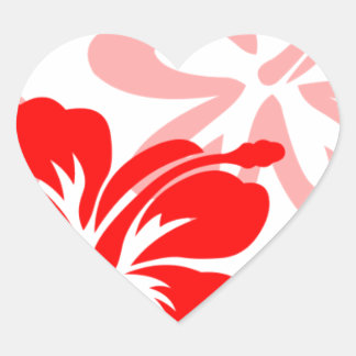 Adesivo Coração Sombras do Red Hibiscus