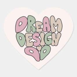 Adesivo Coração Sonho Design Faça Lettering à Mão Tipografia
