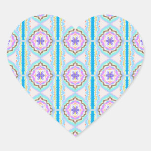 Adesivo Coração Sonho Pastel Boho Geométrico Kaleidoscópio