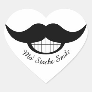 Adesivo Coração Sorriso de bigode
