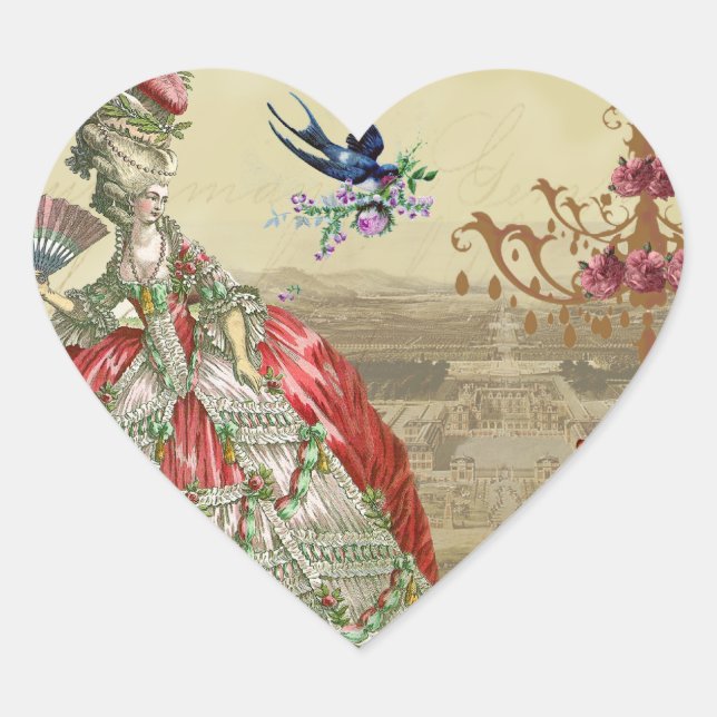 Adesivo Coração Souvenirs de Versailles Envelope Seal (Frente)