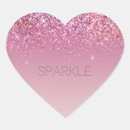 Adesivo Coração Sparkle Dourado Cor-de-Rosa rosa Dourado