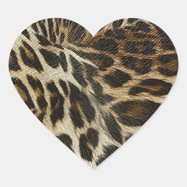 Adesivo Coração Spiffy Leopard Spots Leather Grain (Frente)
