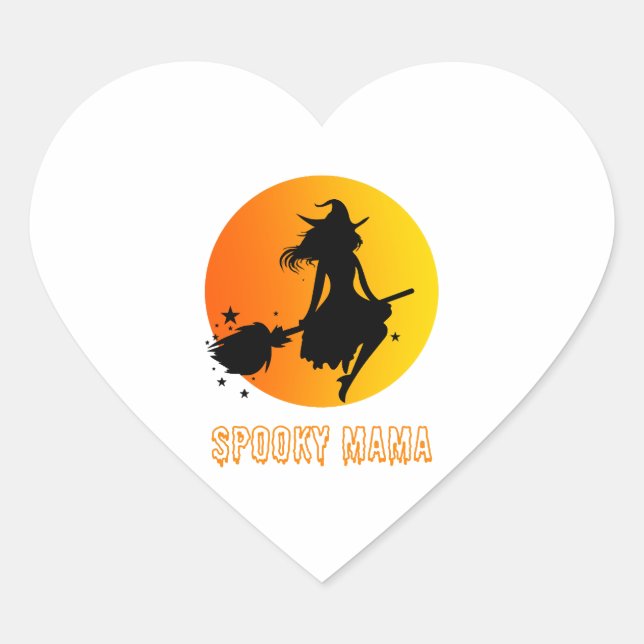 Adesivo Coração Spooky Mama (Frente)
