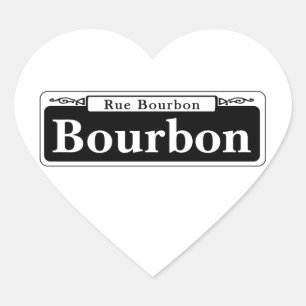 Adesivo Coração St. de Bourbon, sinal de rua de Nova Orleães