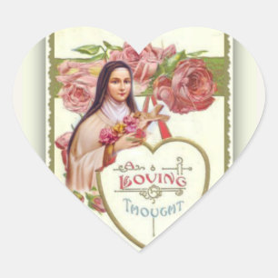 Adesivo Coração St. Therese os rosas pequenos do rosa da flor