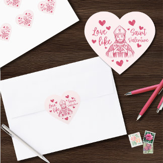 Adesivo Coração St Valentine Pink Catholic Heart Illustration