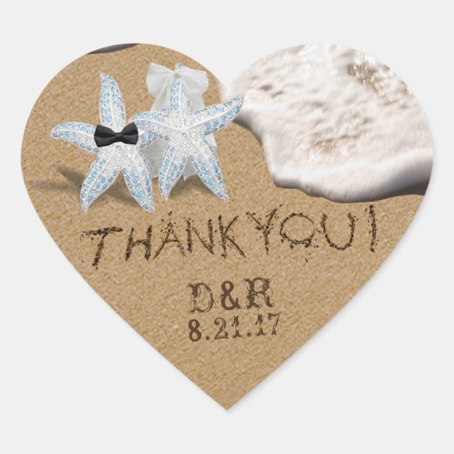 Adesivo Coração Starfish Bride Groom Sticker (Frente)