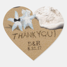 Adesivo Coração Starfish Bride Groom Sticker