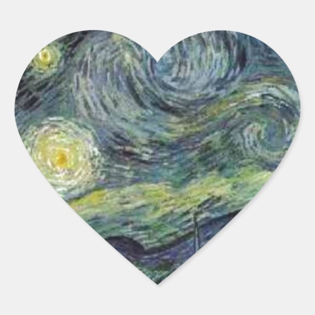 Adesivo Coração Starry Night - van Gogh (Frente)