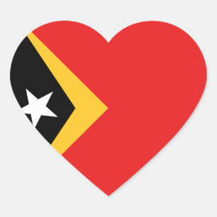 Adesivo Coração Sticker do Coração da Bandeira de Timor-Leste