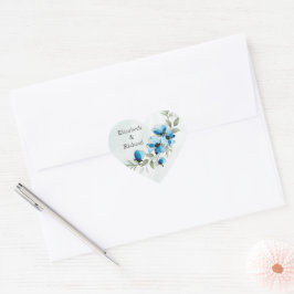 Adesivo Coração Sticker "Fleurs bleues"