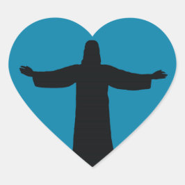Adesivo Coração Sticker i love jesus christ