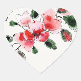 Adesivo Coração Stickers "Coquelicots"