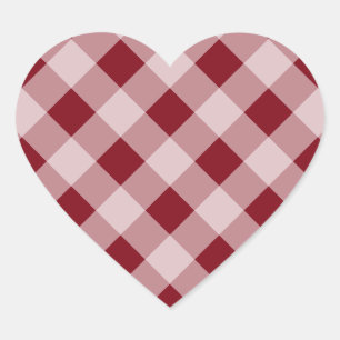 Adesivo Coração Stickers do Coração de Gingham Vermelho do País