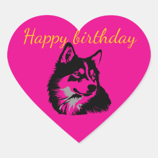 Adesivo Coração Stickers Happy birthday party 