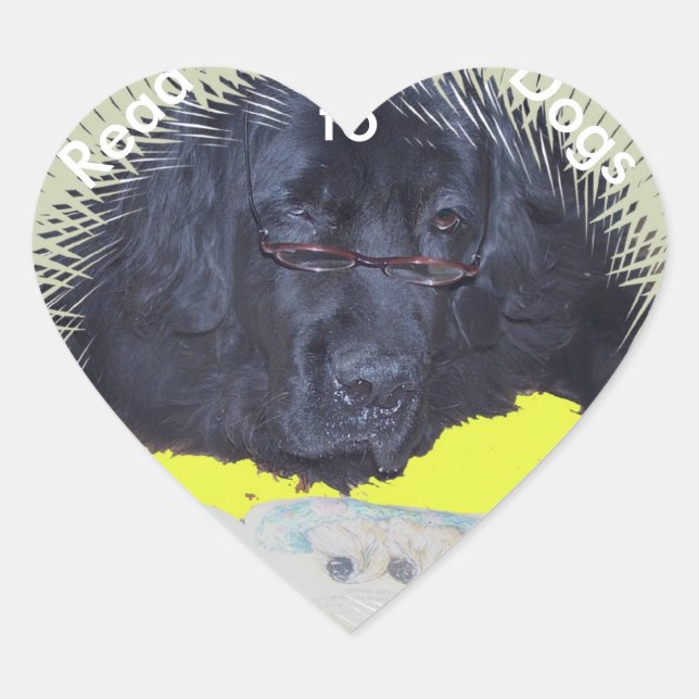 Adesivo Coração Stickers~ Ler para cães (Frente)