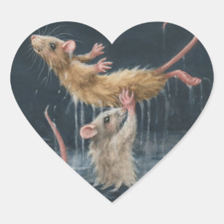 Adesivo Coração Stickers Ratos sujos dançando a água levante