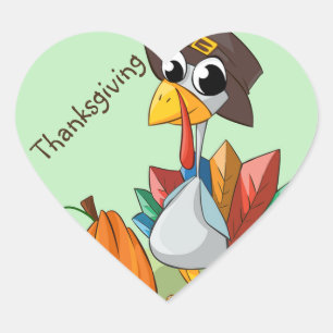 Adesivo Coração Stickers/Turquia de Ação de Graças