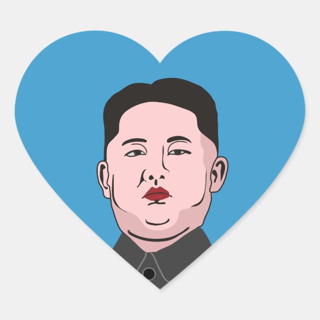 Adesivo Coração Stolid Kim Jong-un (Frente)