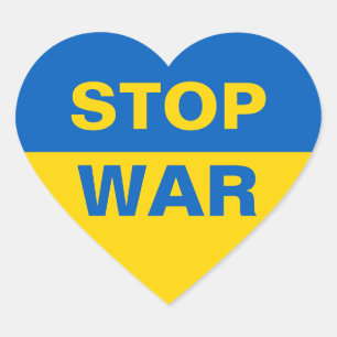 Adesivo Coração Stop War Ucrânia Ucraniano