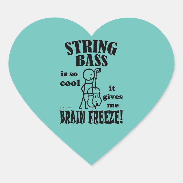 Adesivo Coração String Bass, Brain Freeze Heart Sticker (Frente)