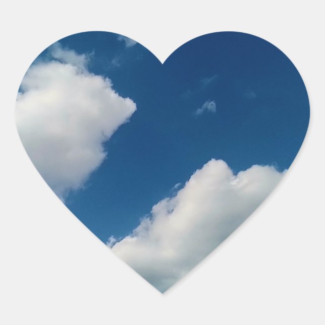 Adesivo Coração Suavidade das nuvens (Frente)