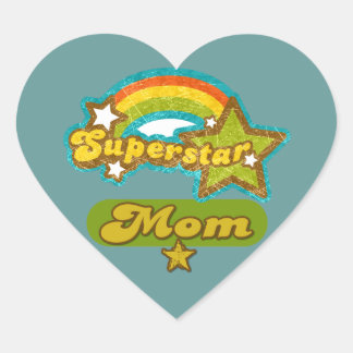 Adesivo Coração Super Star Mãe