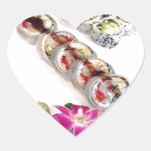 Adesivo Coração Sushi California Rolls