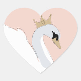 Adesivo Coração Swan Princess