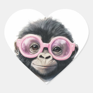 Adesivo Coração Sweet Little Gorilla