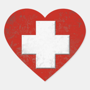 Adesivo Coração Swiss flag sticker