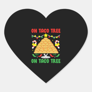 Adesivo Coração Taco Tree Comida mexicana Taco no Natal