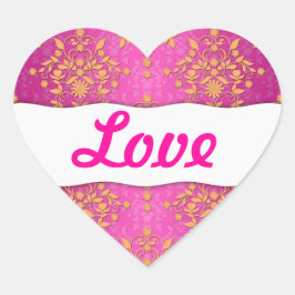 Adesivo Coração Tangerine Tango Daisy Damask