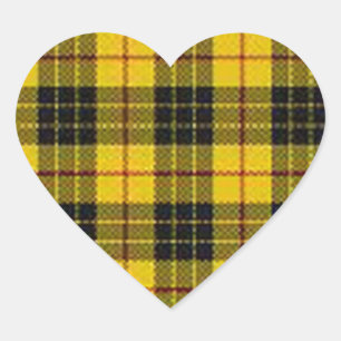Adesivo Coração Tartan amarelo