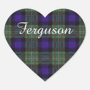 Adesivo Coração Tartan do Scottish da xadrez do clã de Ferguson