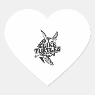 Adesivo Coração Tartaruga marinha Tortoise Eu Gosto De Tartarugas 