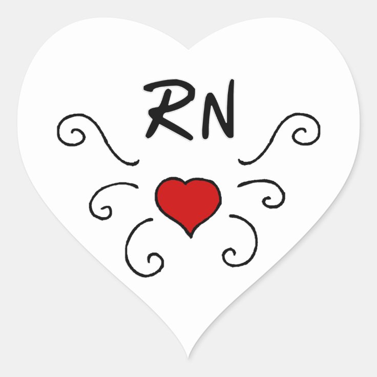 Adesivo Coração Tatuagem do amor do RN das enfermeiras 