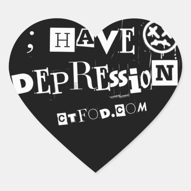Adesivo Coração ; tem formato Depression_Heart (Frente)