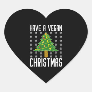 Adesivo Coração tem um natal vegano